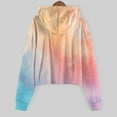 thumbnail image 4 of Linfrsh Shirts for Girls 8-10 Kids Girls Casual Loose Active Long Sleeves Hoodies Sweatshirts Hooded Short Pullover Tie Dye Teen Crop Tops Girls Tops Orange,100, 4 of 5