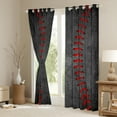 thumbnail image 3 of jejeloiu Baseball Blackout Curtains Set of 2 (52x84 Each),Teens Sport Game Window Curtains,Gray Red Curtains and Drapes For Kids,Breathable Home Decor, 3 of 6