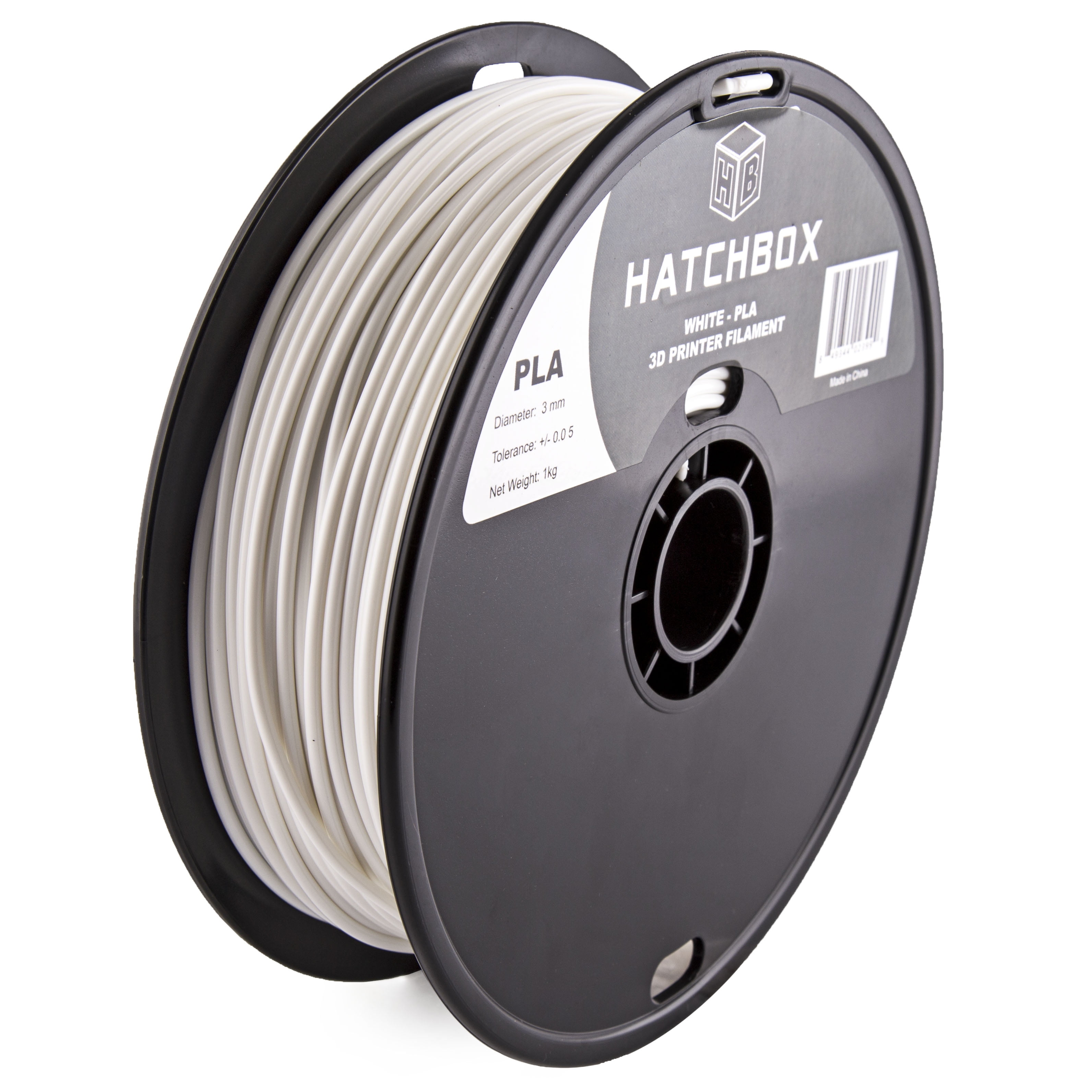 HATCHBOX 3D PLA1KG3.00WHT PLA 3D Printer Filament, Dimensional