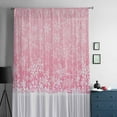 thumbnail image 5 of Pink Snowflakes Christmas Semi Sheer Curtains Drapes for Living Room,Bedroom,French Doors Window 45 Inches Long,Winter Holiday Xmas Snowflake Rod Pocket Chiffon Curtain Drapery Voile Draperies Panel, 5 of 6