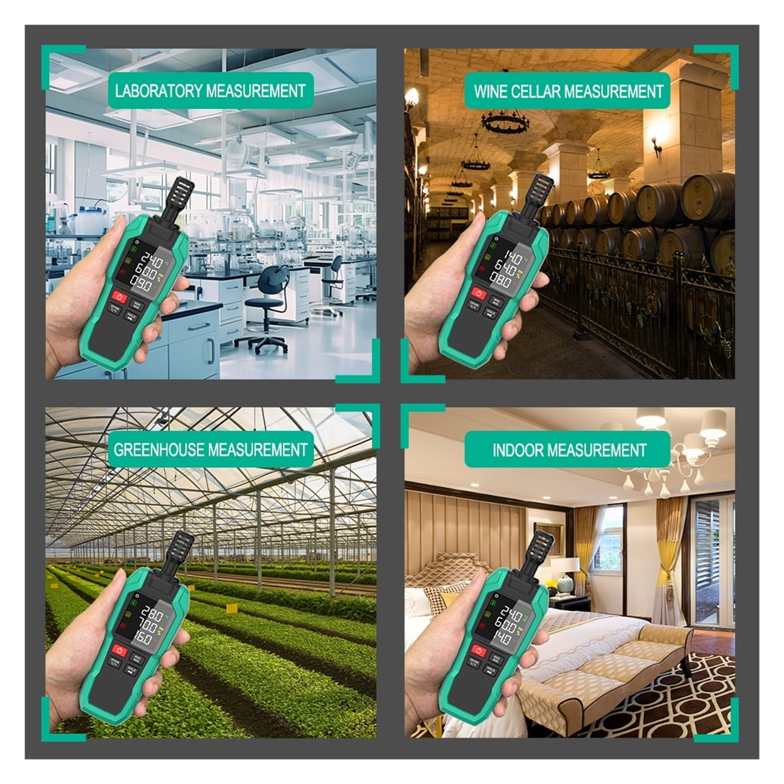 Digital Temperature Humidity Meter Weather Station -20°C to 60°C Display for Home Greenhouse Office
