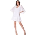 thumbnail image 2 of AZUCAR LADIES 3/4 SLEEVES SHORT DRESS 100% COTTON - IN (2) COLORS - LCD1758, 2 of 5