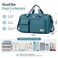 thumbnail image 4 of DAKIMOE Travel Duffle Bag for Women Large Weekender Bags Carry on Gym Duffel Bag with Wet Pocket/Shoe Compartment Waterproof Overnight Tote for Plane Hospital Sports Yoga Business Trips, Peacock Blue, 4 of 11