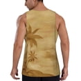 thumbnail image 3 of Easygdp Retro Palm Tree Men's Tank Top, Sleeveless Muscle T Shirts, Breathable, Quick-Dry, Loose for Gym, Running, Fitness - Medium, 3 of 9