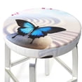 thumbnail image 3 of Kll Butterfly In Blossoms Zen Round Bar Chair Cushion Cover 12 Inch,Bar Stool Protector With Elastic, Soft Washable, 3 of 7