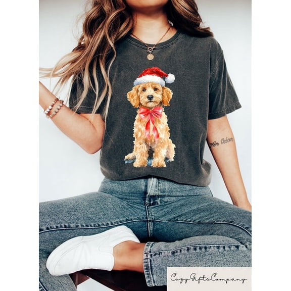Comfort Retro Golden Doodle Shirt, Dog Lover Holiday Tee, Christmas Golden Doodle Sweatshirt, Dog Christmas Gift