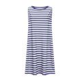 thumbnail image 6 of NXMZXB Summer Dresses for Women 2025 Loose Fit Casual Striped Sundresses Beach Cover Ups Sleeveless Crewneck Tshirt Swing Dress with Pockets Light Blue S, 6 of 7