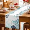 thumbnail image 5 of Coastal Corals Table Runner 72 Inches, Ocean Starfish Beach Conch Turquoise Gray Bed Runner Dresser Scarves Tabletop for Indoor Outdoor Parties/Ceremony/Banquet, 14" x 72", 5 of 9