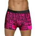 thumbnail image 2 of Mens Underwear Boxer Briefs Heart Print Fashion Stretch Ventilate Cotton Underpants Elastic Waistband Soft Comfortable Trunks Hot Pink XXXL, 2 of 5