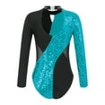 thumbnail image 2 of CHICTRY Kids Girls Hollow Back Gymnastics Leotard Shiny Glitters Long Sleeve Modern Dance Figure Skating Unitard, 2 of 7