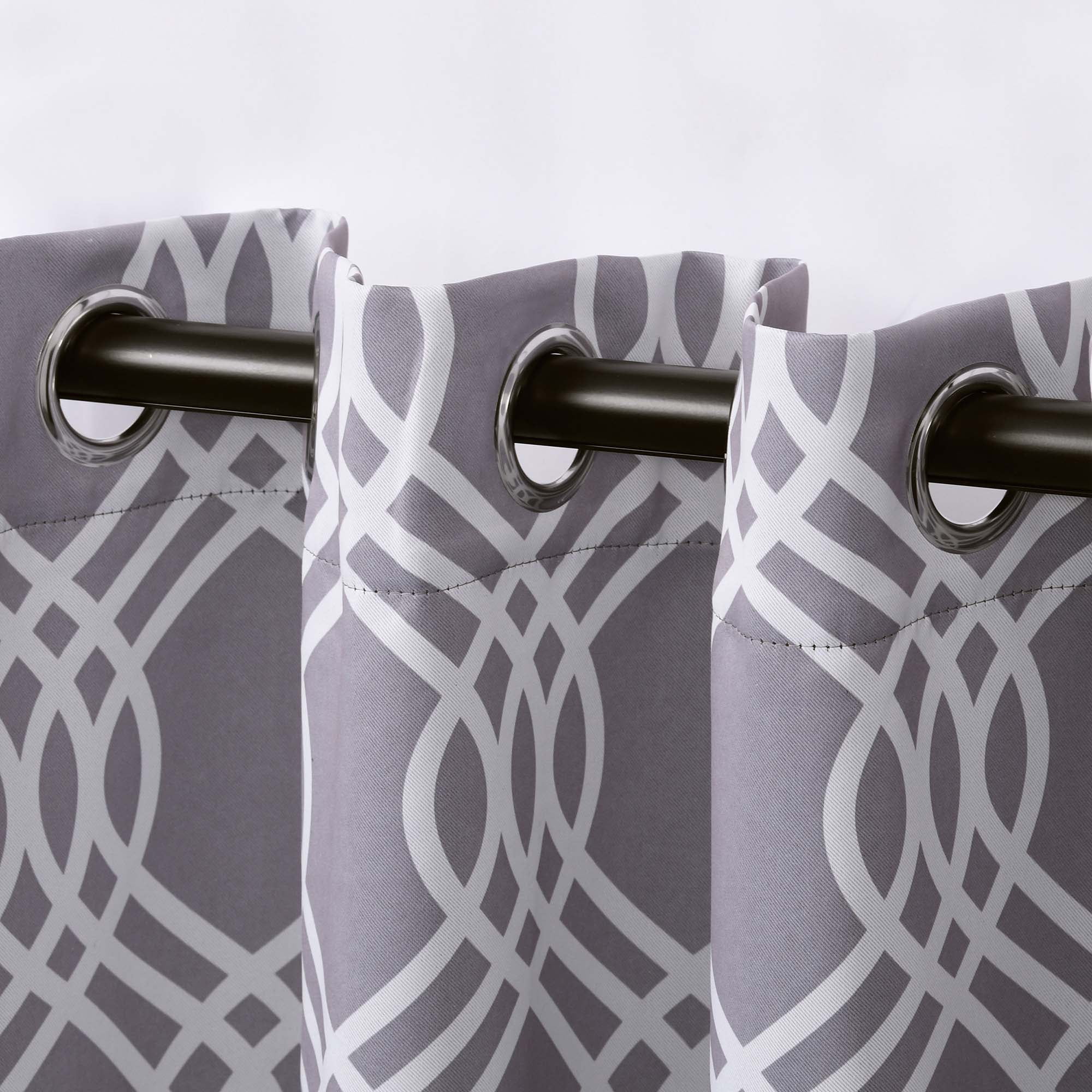 Superior Ribbon Blackout Curtains Set of 2, Grommet Header Cutain Panel Pair, Teal, 52"W x 63"L