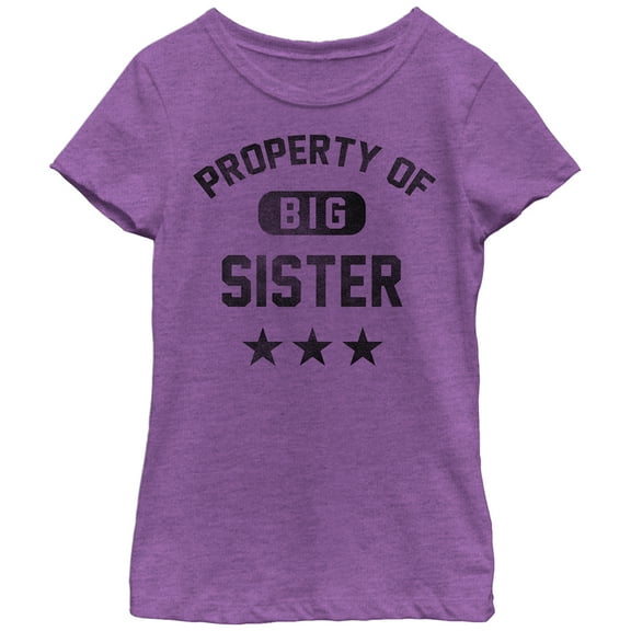 Girl's Lost Gods Property of Big Sister  Graphic Tee Purple Berry Small