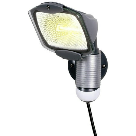 All-Pro 110-Degree Outdoor Grey Quartz Halogen Motion Activated Plug-in Security Light