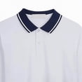 thumbnail image 4 of NIEWTR Boys Athletic Pullover Polo Shirt Long Sleeve Lightweight Fabric for Hiking Running and Jogging Activities（A-Dark Blue,6-7 Years), 4 of 5