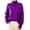Purple, variant on Fall Sweaters For Women 2023 Trendy Graphic Solid Color Cable Knit Round Neck/High Neck Long Sleeve Sweater Green