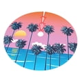 thumbnail image 3 of Kll 48" Christmas Tree Skirt Beach With Palm Trees Xmas Tree Skirts Mat For New Year Xmas Holiday Party Indoor Outdoor Home Decoration, 3 of 9