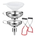 thumbnail image 1 of Juego de embudos de acero inoxidable, embudo para mermelada de cocina, embudo de llenado, embudo de conservación con elevadores de frascos de conservación y filtro, 1 of 5