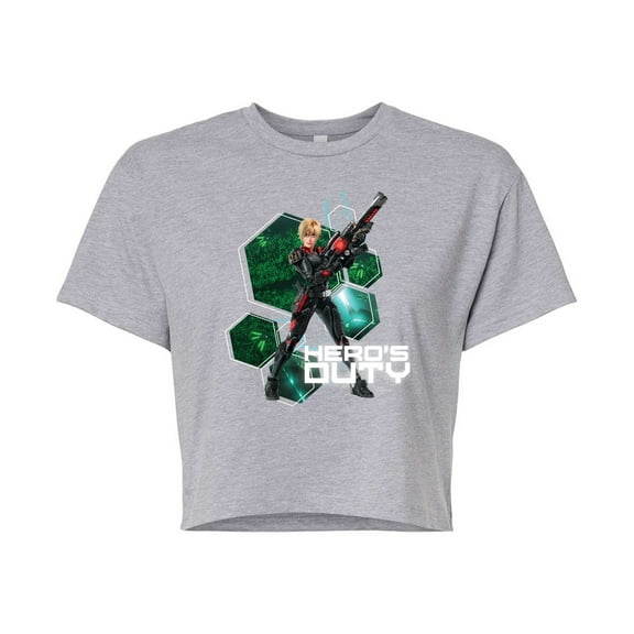 Disney Wreck It Ralph - Sergeant Tammy Hero's Duty - Juniors Cropped Cotton Blend T-Shirt