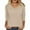 Khaki, variant on Zylanna Women's Pullover Sweaters, 3/4 Sleeve Knitted Solid Color V-Neck Casual Tops for Women Khaki