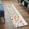 thumbnail image 3 of 2'x6' Rug Runners for Hallways Kitchen, Spring Floral Non Slip Entryway Beside Floor Carpet Runner, Watercolor Colorful Summer Botanical Rustic Washable Laundry Room Bedroom Throw Rugs Mat, 3 of 8