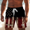 thumbnail image 3 of XINPINGMens 250 Anniversary Usa Shorts 4th Of July Outfits Short Patriotic Drawstring American Flag Print Bathing Suits 1776 2026 Casual Baggy Athletic Board Shorts with Liner, 3 of 4