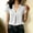 White, variant on Ayolanni Flowy T Shirts for Women Business Short Sleeve V-Neck Solid Blouse Fitted Ladies Rolled Shirts 2026 Summer Tops Blue L