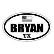 Bryan TX Texas Brazos County Stealthy Subdued Old Glory US Flag Oval Euro Decal Bumper Sticker 3M Vinyl 3" x 5"