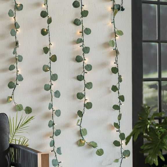 Mainstays Eucalyptus Curtain String Lights - Holiday Curtain Lighting