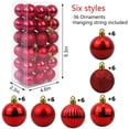 thumbnail image 2 of Bola de Navidad Bola de decoración de árbol de Navidad inastillable Adornos de bola de Navidad Bola de decoración de fiesta de boda de vacaciones 1.6 "(4 cm) Juego de 36 piezas (Bola de Navidad azul) Zhivalor WMZL-2248-8, 2 of 6