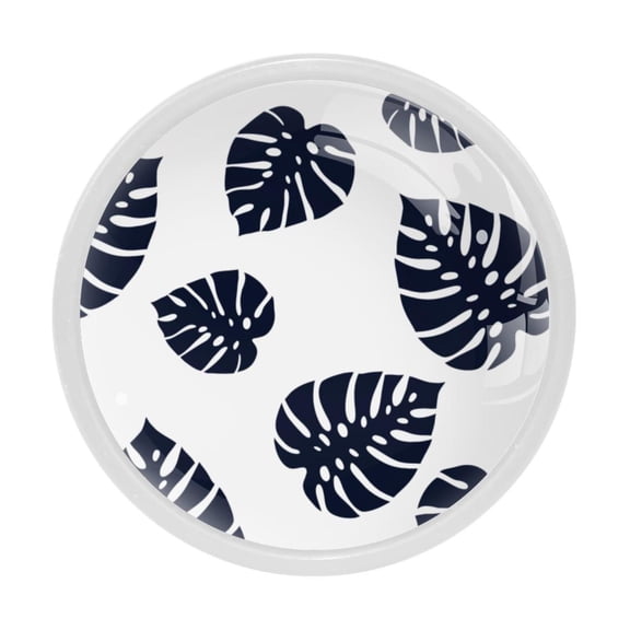 4 Pcs Palm Leaves Knobs for Kitchen Cabinet Cupboard Dresser Bookcase Drawer Pulls Handles Round Home Decor