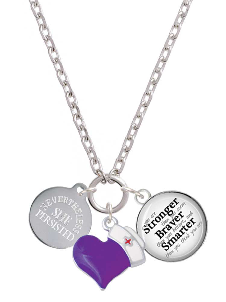 Delight Jewelry Stainless Steel Disc Nevertheless She Persisted Angels Wear Scrubs Engraved Necklace 