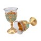 thumbnail image 2 of 2 copas de vino en relieve, mini copas reutilizables, portátiles, decorativas, para brindis. verde y dorado, 2 of 9