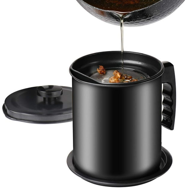 Envase de grasa Cambom Bacon de 1,3 litros con colador de malla fina