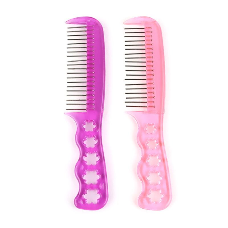 ESTONE Anti-Static Steel Teeth Plastic Wig Comb Brushes Hairpiece Care Hair Brush