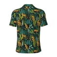 thumbnail image 4 of Rocae Jungle Leopard Yellow for Men's Short Sleeve Polo Shirt, Quick Drying Performance Moisture Wicking Sports Men's Golf Shirt, 4 of 9