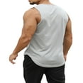 thumbnail image 4 of Men Sports Tank Top Summer Breathable Sleeveless  Neck Solid Color Tops Running Fitness Tops Green XXL, 4 of 5