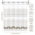thumbnail image 2 of Ikfashoni Hookless Shower Curtain with Snap in Liner, Brown Strip No Hook Waterproof Bath Curtain, 71"X74", 2 of 8