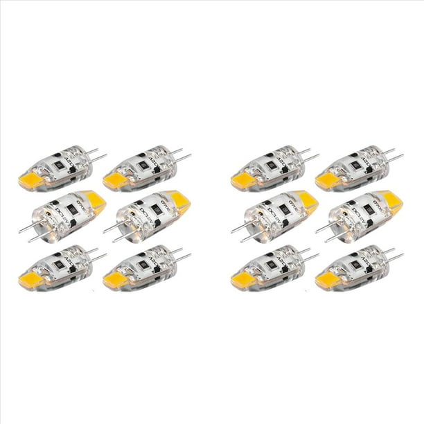 12PCS G4 Bombilla LED 12V DC Regulable COB LED G4 Bombilla 1.5W 360 Ángulo de Haz para Reemplazar la Lámpara Halógena de 15W ( Cálido)