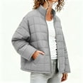 thumbnail image 4 of EOYWHK Womens Quilted Lightweight Jackets Full-zip Stand Collar Loose Warm Winter Outerwear with Pockets, 4 of 6