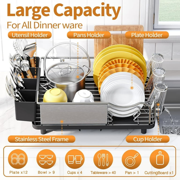 Dish drying rack -304 large stainless steel dish rack