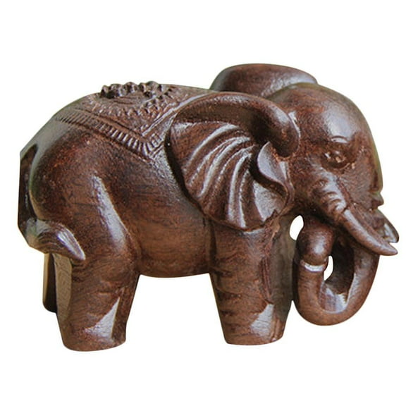 Chinese Fengshui Wooden Elephant Statue Figurine Ornament hot. Decor` Craft 9CB7 B9Q3