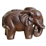 Wood Carving Boutique Decor Blessing Buddha Elephant Arts And Crafts Statue Home Decoration Happiness Gifts