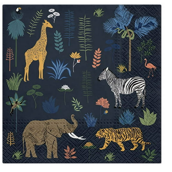Safari Napkins EXOTIC ANIMALS 40pcs Luncheon Napkins, Zoo Napkins, Decoupage Paper, Disposable Napkins Decorative, Napkins for Decoupage