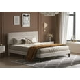 thumbnail image 3 of BONSOIR FULL Size Bed Frame Modern Horizontal Panel Upholstered Low Profile Platform with Tufted Headboard/No Box Spring Needed/No Bed Skirt Needed/Linen Fabric Upholstery/Beige (Full Size), 3 of 5