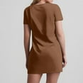 thumbnail image 6 of WRKEKC Summer Casual Dresses for Women, Womens Plus Size T-Shirt Dresses, Womens Loose Fitting Dresses,Women's Fashion Summer Solid Color Short-Sleeve V-Neck Casual Dress, 6 of 7