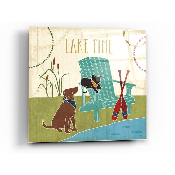 Epic Art 'Lake Pals IV' by Veronique Charron, Acrylic Glass Wall Art, 24"x24"