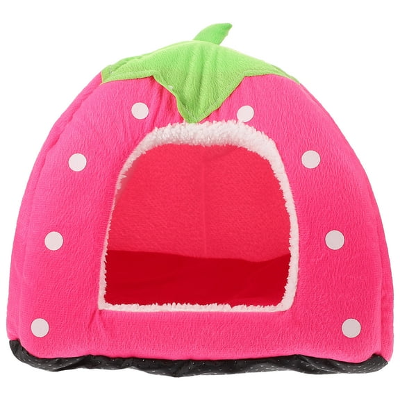 Supvox Washable Pet Bed Cotton Sponge Puppy Cat Dog House Dome Tent Pink 1Pack