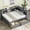 Gray, variant on Harper & Bright Designs L-shaped Corner Bed Twin Size with Bookcases and Drawers, Wood Daybed with Power Outlets and USB Charging Ports, White
