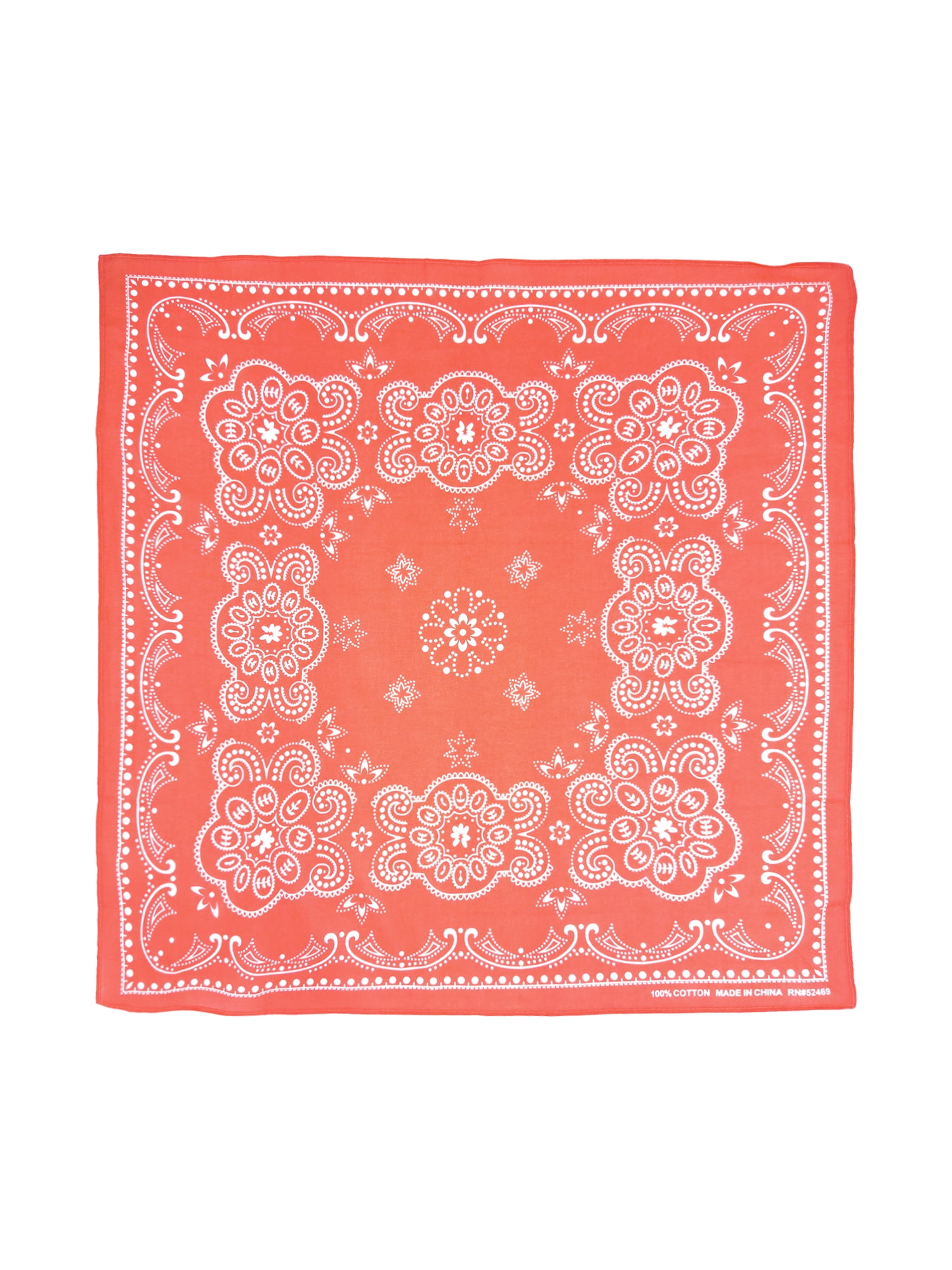 Time and Tru Women's Western Star Bandana, Orange Mango, One Size Fits Most