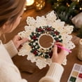 thumbnail image 5 of Christmas Diy 3D Pearl Diamond Painting Kit For Adults Diamond Art Diy Suncatcher Kit Special Shape Acrylic With Lace Edge Window Pendant Christmas Diy Crystal For Home Wall Decor(8In), 5 of 5
